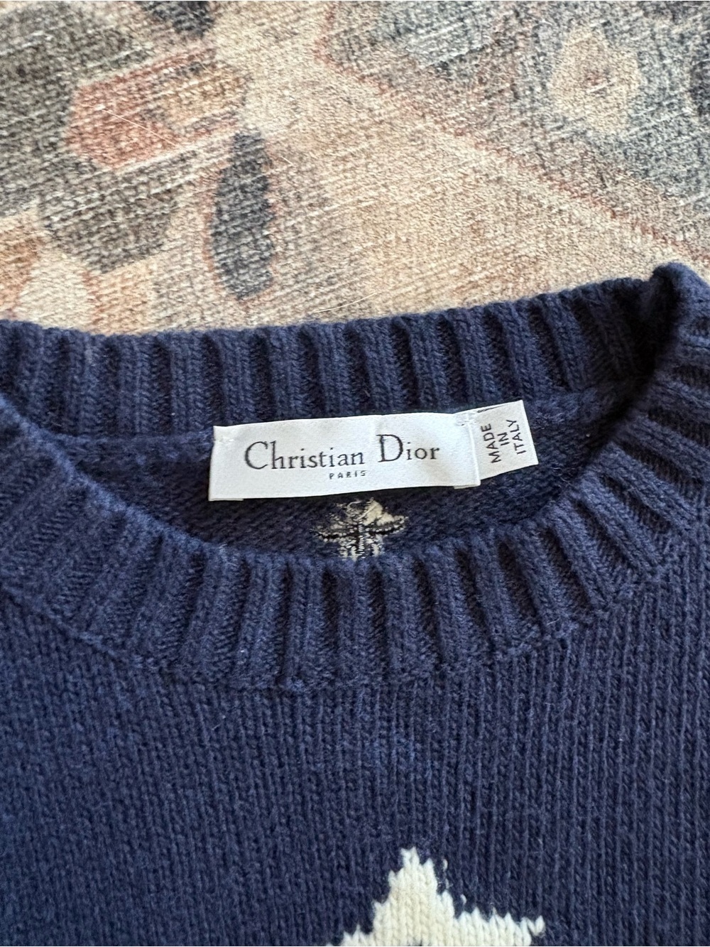 Christian Dior Paris Navy Wool
Cashmere Logo Star Bee Sweater
Size FR 36 / US 4 - Picture 2 of 4